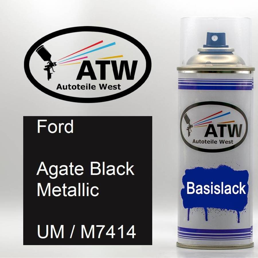 Ford, Agate Black Metallic, UM / M7414: 400ml Sprühdose, von ATW Autoteile West.